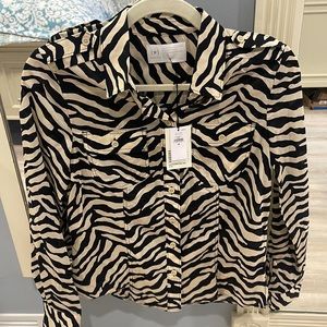 Banana republic zebra print button down